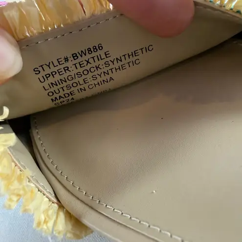 J.Crew J.‎ Crew Woven Mule Block Heels in Rainbow Raffia Multi Size 7.5 - Image 9