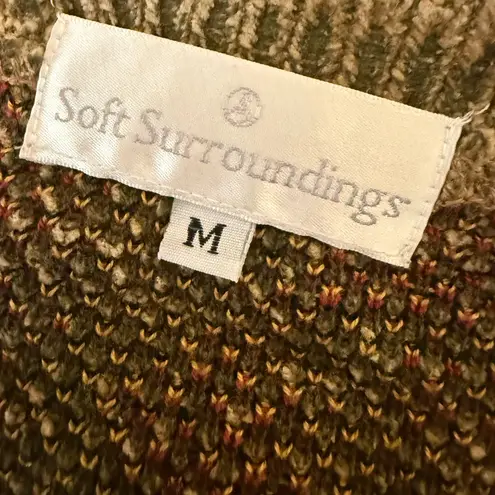 Soft Surroundings Boho Aztec Knit Duster Cardigan Sweater Coat Long Medium