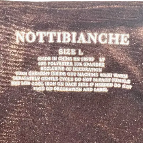 Nottibianche Dark Brown Plush Velour Zip Front Kimono Robe Size L