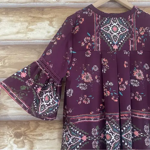 Knox Rose  flowy boho bell sleeve peasant blouse size M