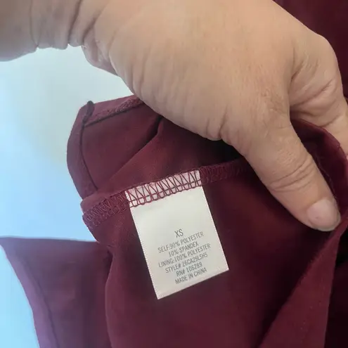 Mi Ami Y2K Faux Suede Jumper Dress Sz XS Burgundy Holiday Party NYE Academia Red