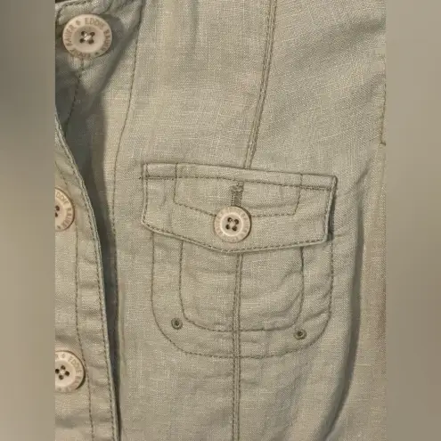 Eddie Bauer  100% linen vintage utility military‎ jacket