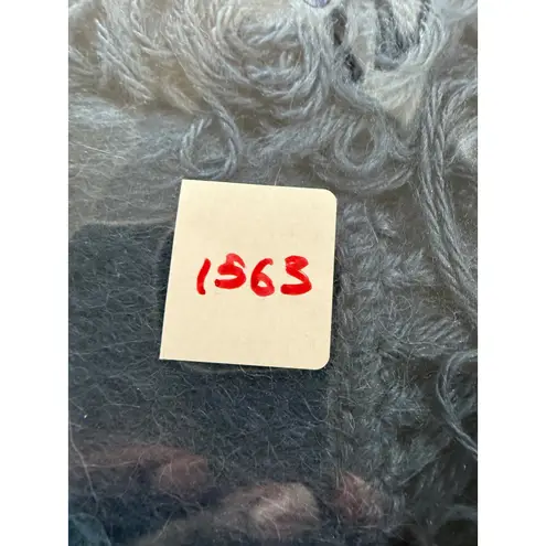 Alpaca Comargo Blue Wool Blend Scarf Fringe Winter Warm Soft Shawl