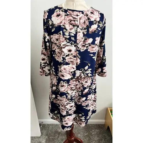 Southern Stitch Floral Knee Length 3/4 Sleeve Dress *No Size Tag* (Like L/XL)