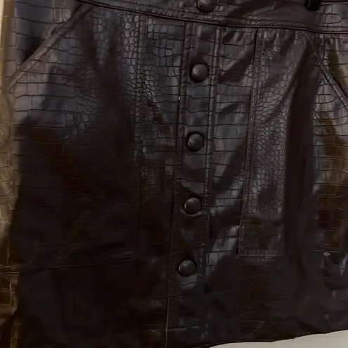 House of Harlow 1960 Snake Print Faux Leather A-Line Mini Skirt Size 8