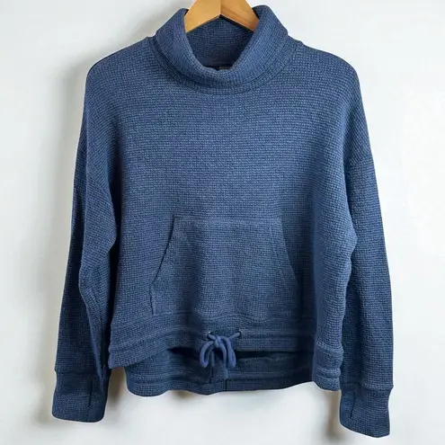 Sweaty Betty Blue Bouclé Funnel Neck Sweatshirt Size 12 Sweater