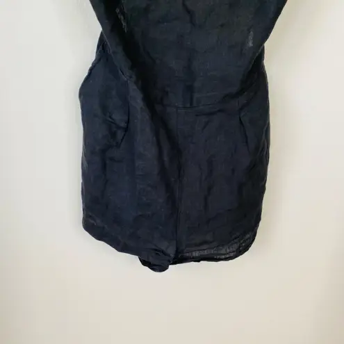 Vitamin A Martinique Romper Black Size Small Open Back Linen Beachy Coastal