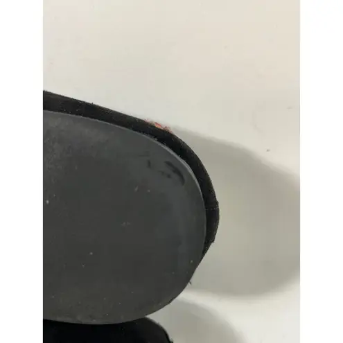 Circus by Sam Edelman Women's Embroidered Suede Loafer Flats Black & Pink Sz 9.5