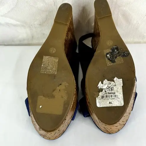 DOLCE VITA Women’s Jill Open Toe Slingback Wedge Sandal Suede Blue Size 10