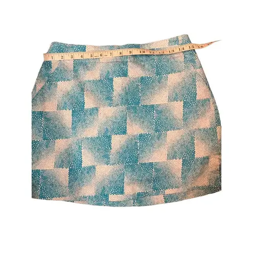 Lady Hagen  Golf pickle ball Skirt Skort Turquoise Blue Dot Square Cotton size 4