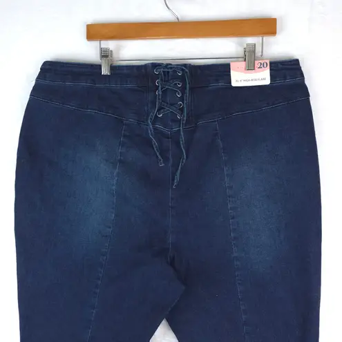 Arula Jeans Womens 20 High Rise Flare Raw Hem Bareback Boho Festival 70s Y2K Blue Size undefined