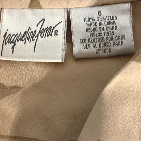 Jacqueline Ferrar Floral Collared Long Sleeve Silk Button Up Blouse Size 6 NWT