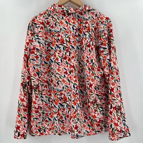 Molly Bracken Jacket Size Large NWT Lightweight Woven Floral Offwhite Field