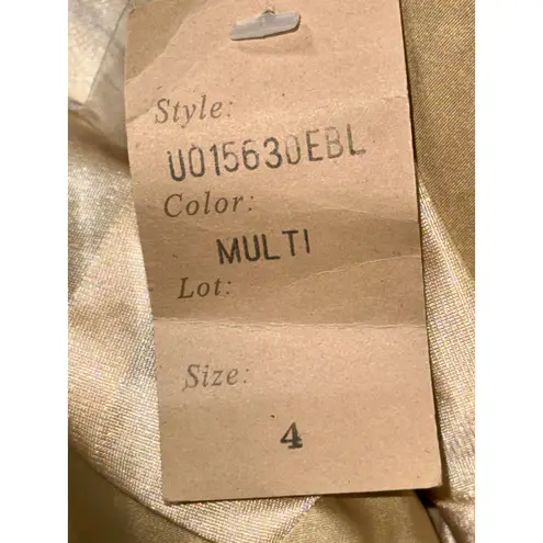 NWT Mandalay Multicolor Silk Beaded Pleated Mermaid Maxi Long Evening Gown Sz 4 Green