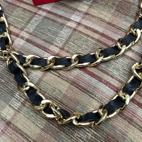 Carolina Herrera Gold and Black Chain Belt