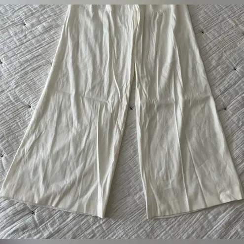 Michael Antonio ANTONIO MELANI Emmeline High Rise Wide Leg Linen Pants in Ivory Size 2 NWT