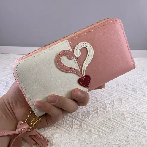 Long Wallet for Women,Credit Card Holder Coin Purse Pink