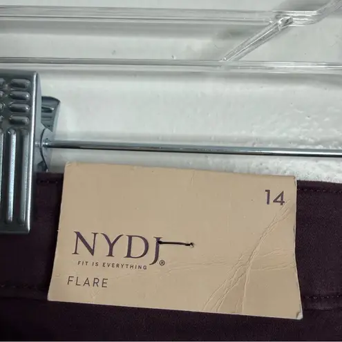 NYDJ NWT Julia Relaxed High Rise Flared Jean In Eggplant Purple Size 14