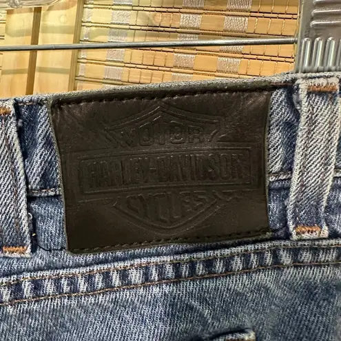 Harley Davidson 1990s Medium Wash Blue Bootcut High Rise Jeans Womens 14P 36W