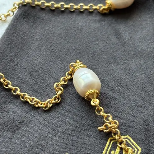 NWOT Julie Vos Gold and White Pearl Necklace
