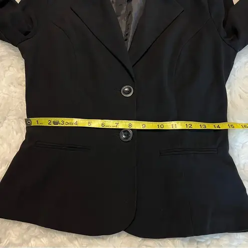 BCX Black 2 Button Blazer Suit Jacket Juniors Size Medium Fitted Casual Business