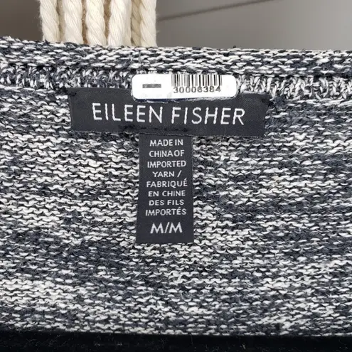Eileen Fisher  Silk Heather Grey Marled Space Dye V-Neck Pullover Top M