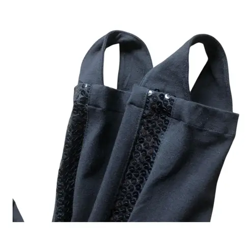 Vintage Bodalia Petite Stirrup Pants Black Sequin Side Leggings Medium Petite Size undefined