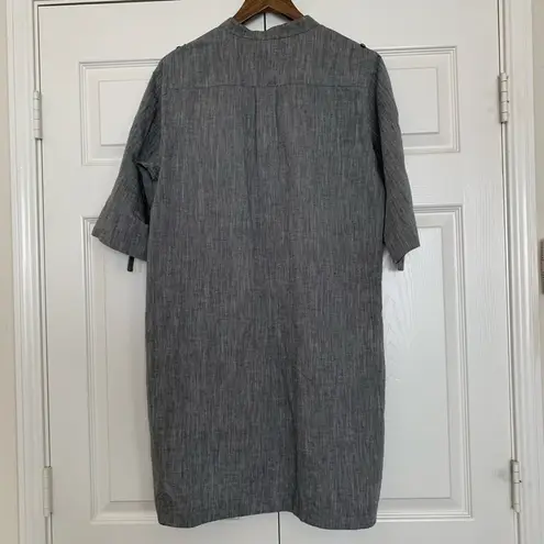 Vince  Gray Cotton Blend Button Down Shift Dress Size Medium