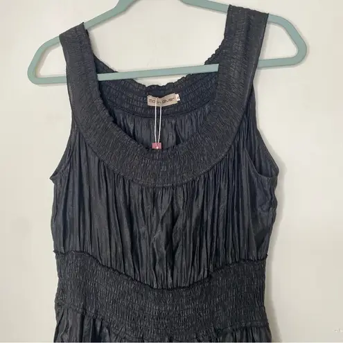 Moon River Black Layered Tiered Ruffle Shirred Waist Sleeveless Cocktail Dress S