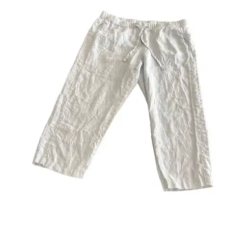 J. Jill Pure 100% linen cropped pants size L Black Size L