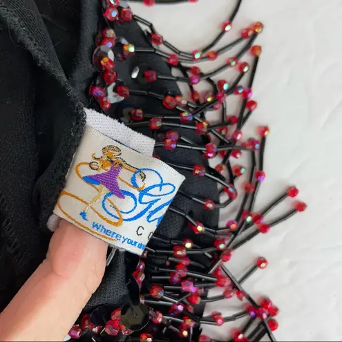 Glamour Costumes Beaded String Two Piece Dance Black