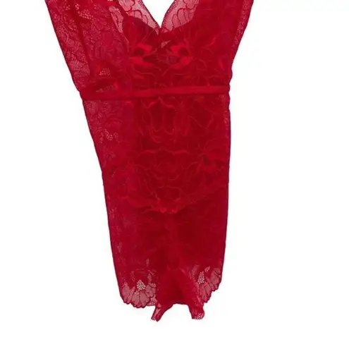 Ann Summers Womens Lace Camisole Sleepwear Romper Red Medium NWOT