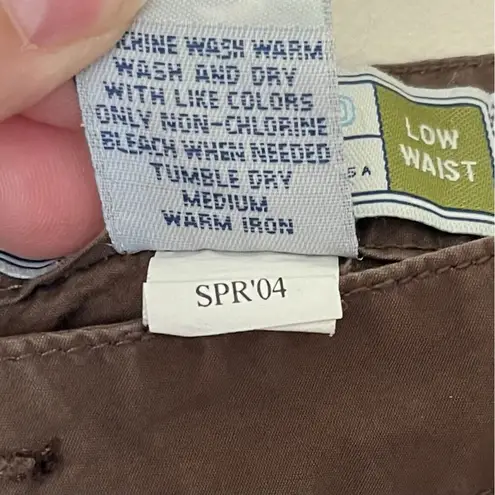 Old Navy Vtg Y2k  Brown Low Rise Authentic Cargo Cropped Womens Sz 20 Drawstring