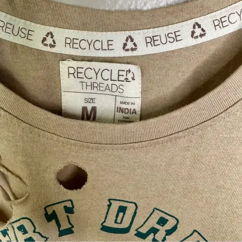 Recycle Threads Desert Dreams Country Music Festival Distressed Cropped Tank Top Tan Size M