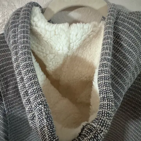 J. Jill Navy and White Striped Hoodie Sweatshirt Blue