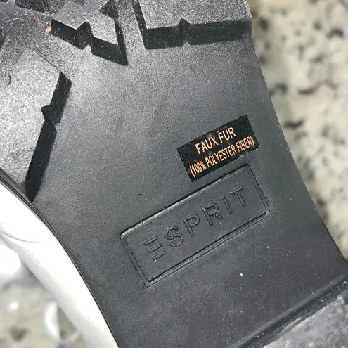 Esprit Womens Ember Faux Fur Leather Fashion Ankle Winter Boots White Size 7.5