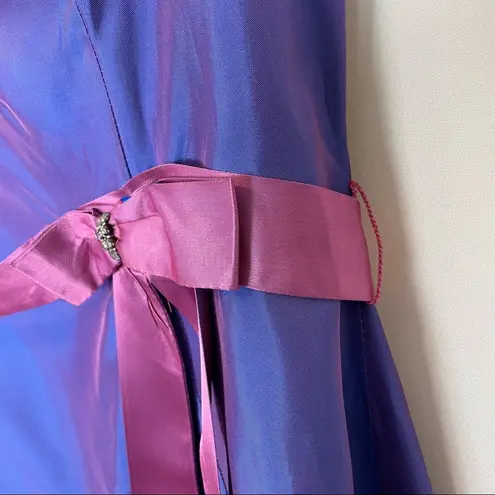 Kiki Vintage Y2K Iridescent Dress Tulle Lace-Up Corset Strapless Prom Dance Party Bow