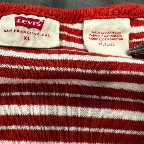 Levi's Striped Red Button-Up Women's Top