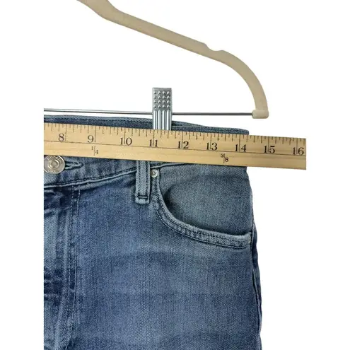 Hudson Remi Jeans Women 28 Blue Distressed Raw Hem High Rise Straight Crop