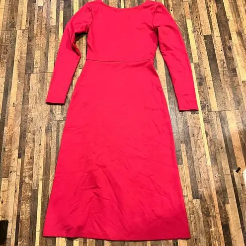 Leith ‎ Womens Dress Pink Size Small Midi Slit Long Sleeve Scoop Knit Long Sleeve - Image 6