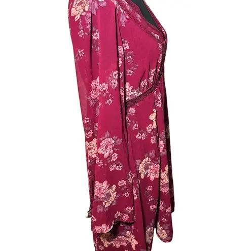 Oak and Trellis Sweetheart Midi Dress with Lace Trim Long Sleeve Size M NWT Size M