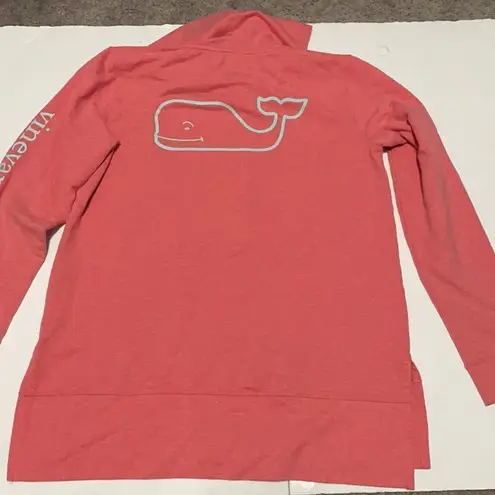 Vineyard Vines  hoodie, light coral. Whale logo (mint green). Oversized fit. XS