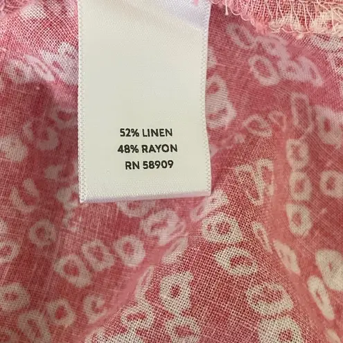 Westbound Women Linen Blend Top XL Ombre Pink Square Neck Flowy Boho Festival