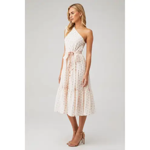 Karina Grimaldi Pauline Dot One Shoulder Midi Dress Party Cocktail Polka Dot S