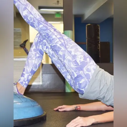 C3fit Compression Tights Sz L Purple White Floral Made In Japan Size L