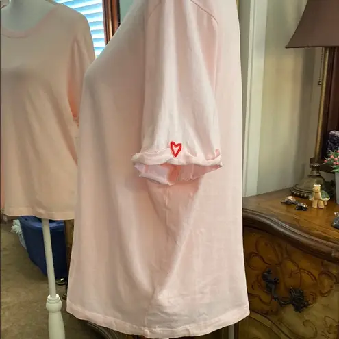 NYDJ Pink Relaxed Short Sleeve Tee