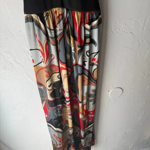 Forever Y2k Size Medium Retro Black Red Satin Going Out Maxi Dress