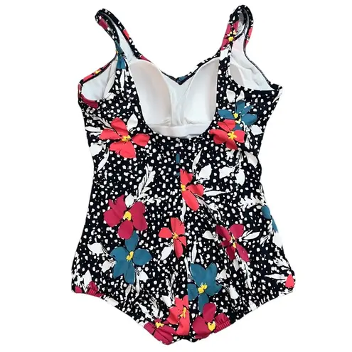 Womens Floral Swimsuit One Piece Slimming 22W 2X New Red