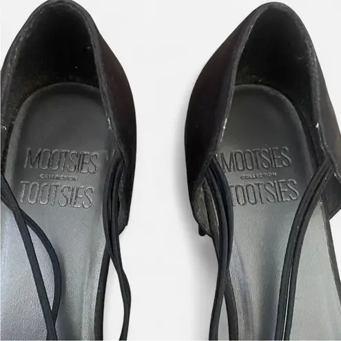 Mootsies Tootsies Vintage 90s Y2K Square Toe Rhinestone Jewel Heels Black US 10