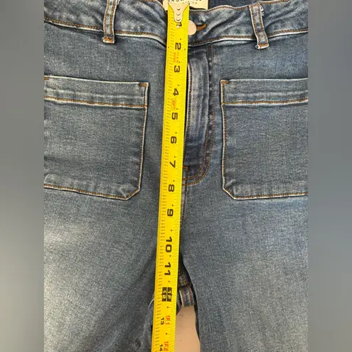 Bagatelle Jeans Womens 29 Blue Patch Pockets Wide Leg Crop High Rise Sailor 478